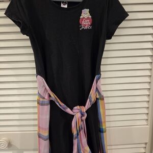 Justice Kids Black Care Bears Tie-Waist Dress